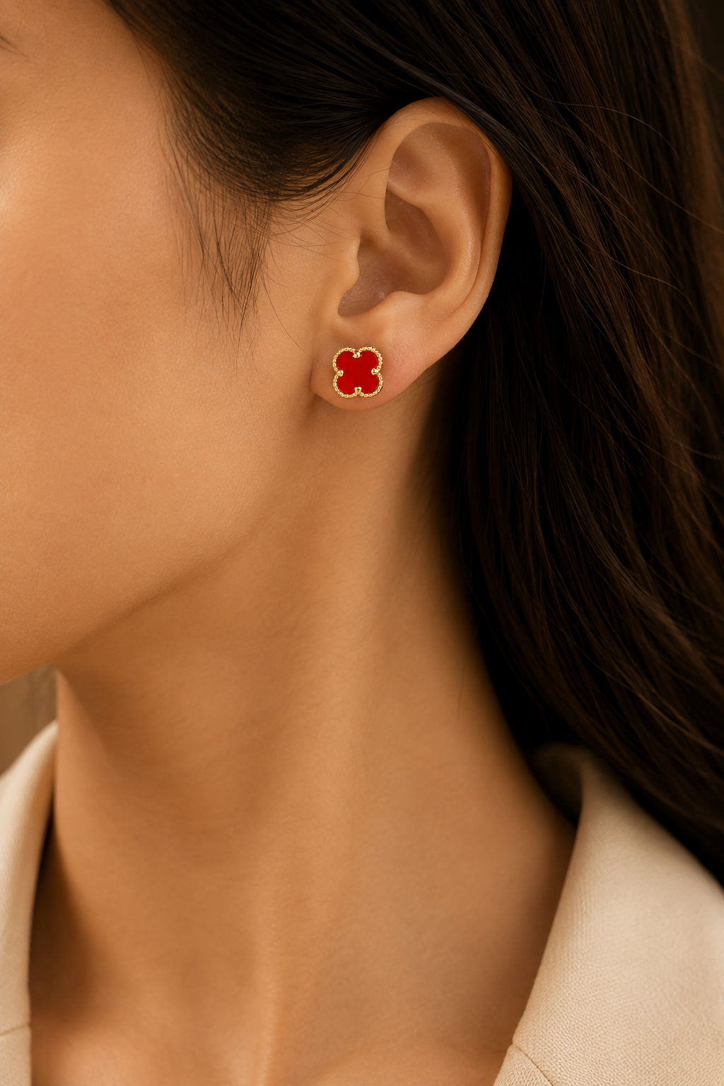 Gold-Tone Black Red green Earrings