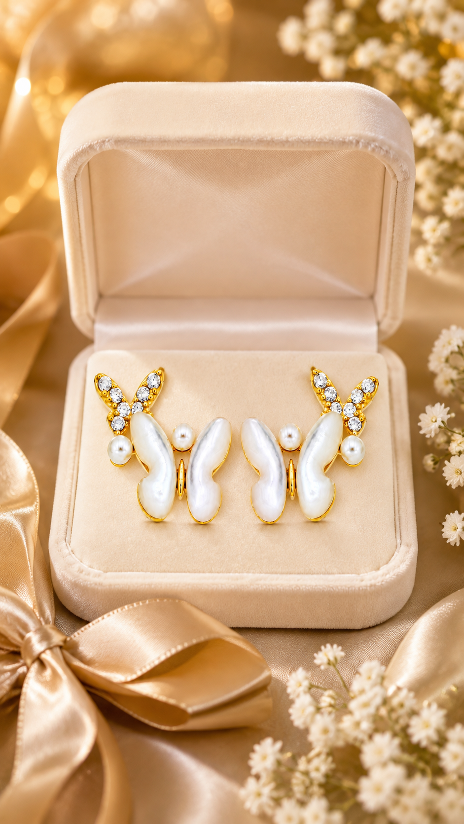 Pearl Butterfly Earrings