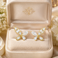 Gold Butterfly Marquise & Baguette CZ Stud Earrings