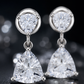 Round & Trillion Cut Earrings