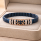 Regalia Crest Signature Bracelet in Deep Blue Enamel, Rose Gold & Diamond Accents
