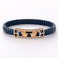 Celestial Wing Embrace Bracelet in Deep Blue Enamel, Rose Gold & Diamond Pavé