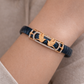 Celestial Wing Embrace Bracelet in Deep Blue Enamel, Rose Gold & Diamond Pavé