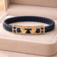 Celestial Wing Embrace Bracelet in Deep Blue Enamel, Rose Gold & Diamond Pavé