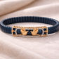 Celestial Wing Embrace Bracelet in Deep Blue Enamel, Rose Gold & Diamond Pavé