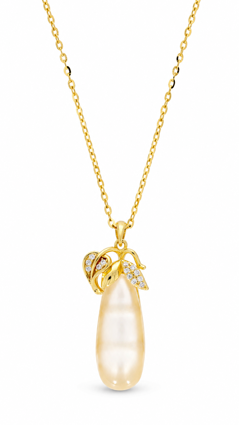 Luxury Yellow Stone CZ Pendant Necklace