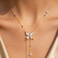 Golden Butterfly Drop Necklace
