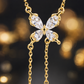 Golden Butterfly Drop Necklace