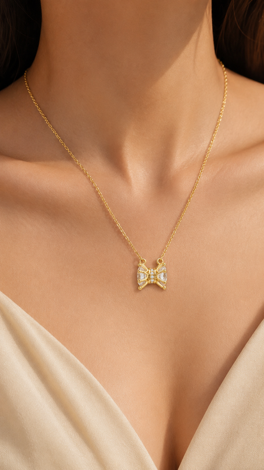 Elegant Bow Pendant Necklace