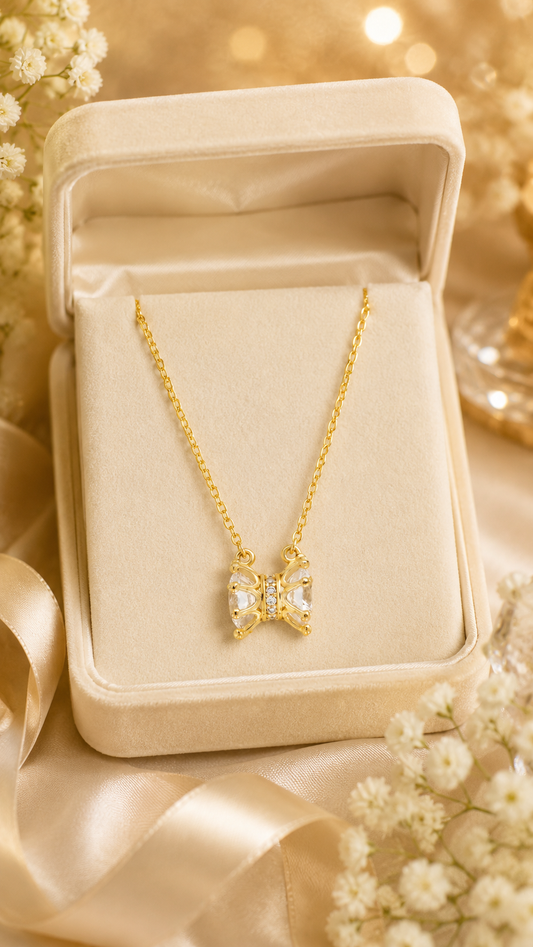 Elegant Bow Pendant Necklace
