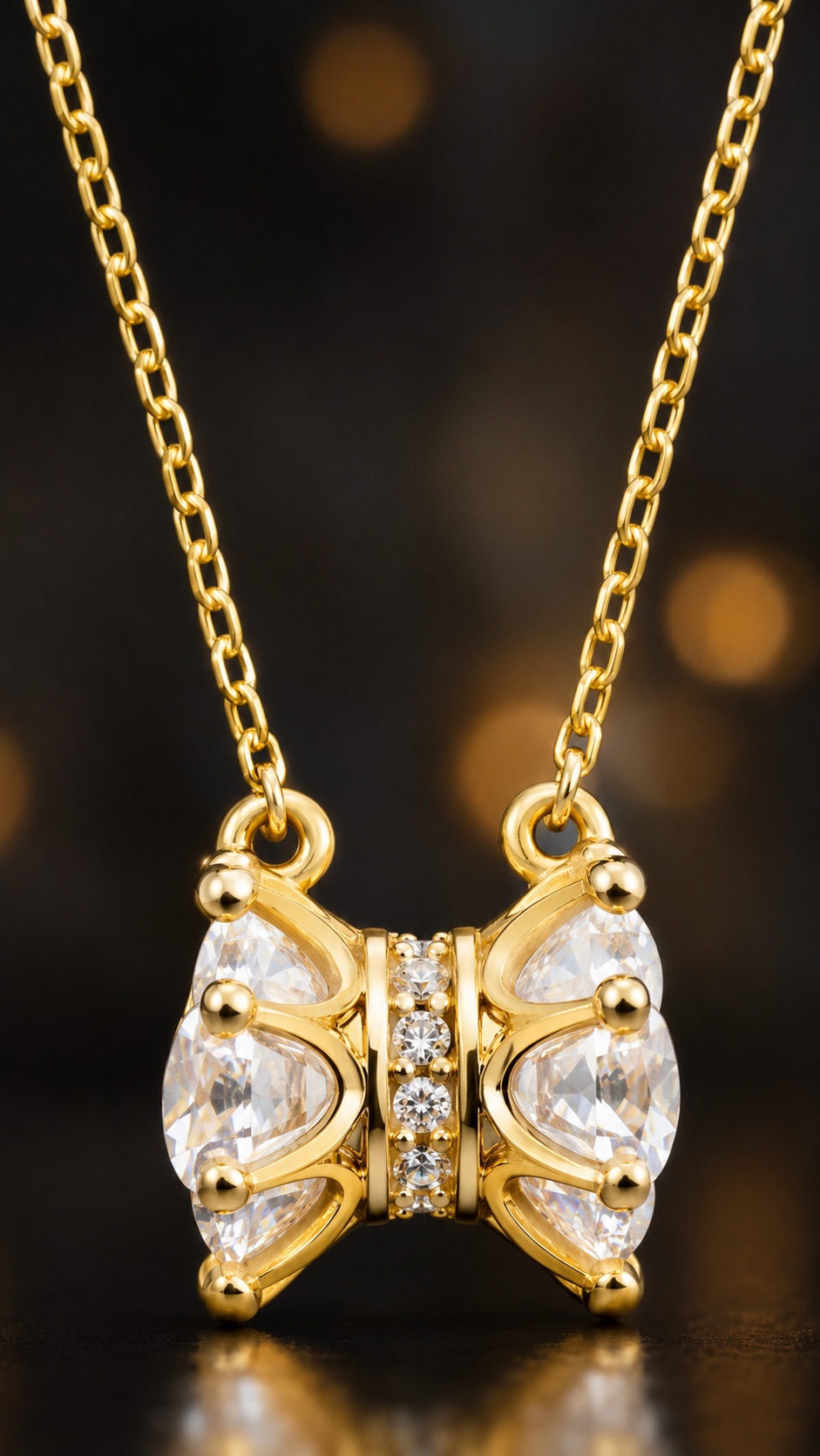 Elegant Bow Pendant Necklace