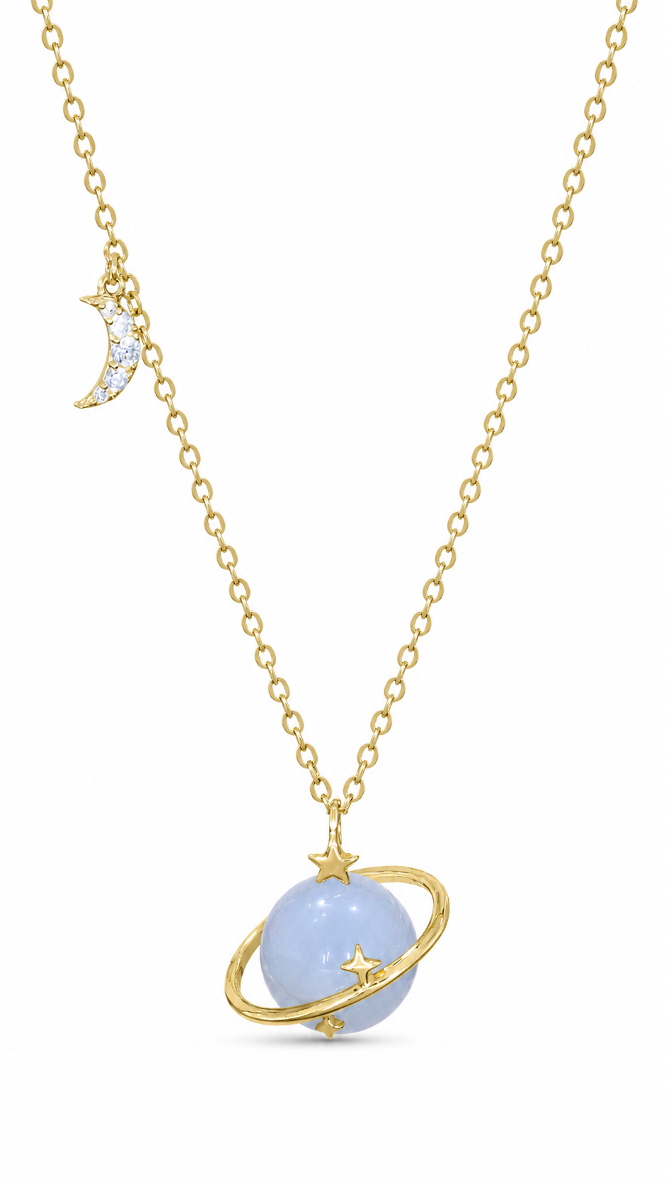 Cosmic Blue Planet Necklace