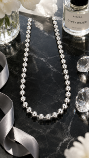 Silver Faceted Round Bead Chain
