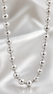 Silver Faceted Round Bead Chain