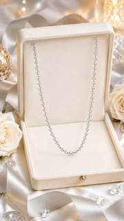 Silver Ribbed Ball Bead Chain
