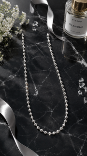 Silver Ribbed Ball Bead Chain