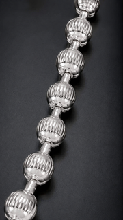 Silver Ribbed Ball Bead Chain