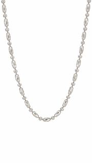 Silver Faceted Oval Bead Chain