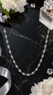 Silver Marquise Link Chain