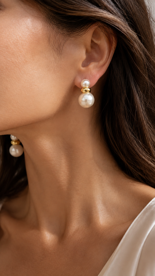 Double Pearl Earrings