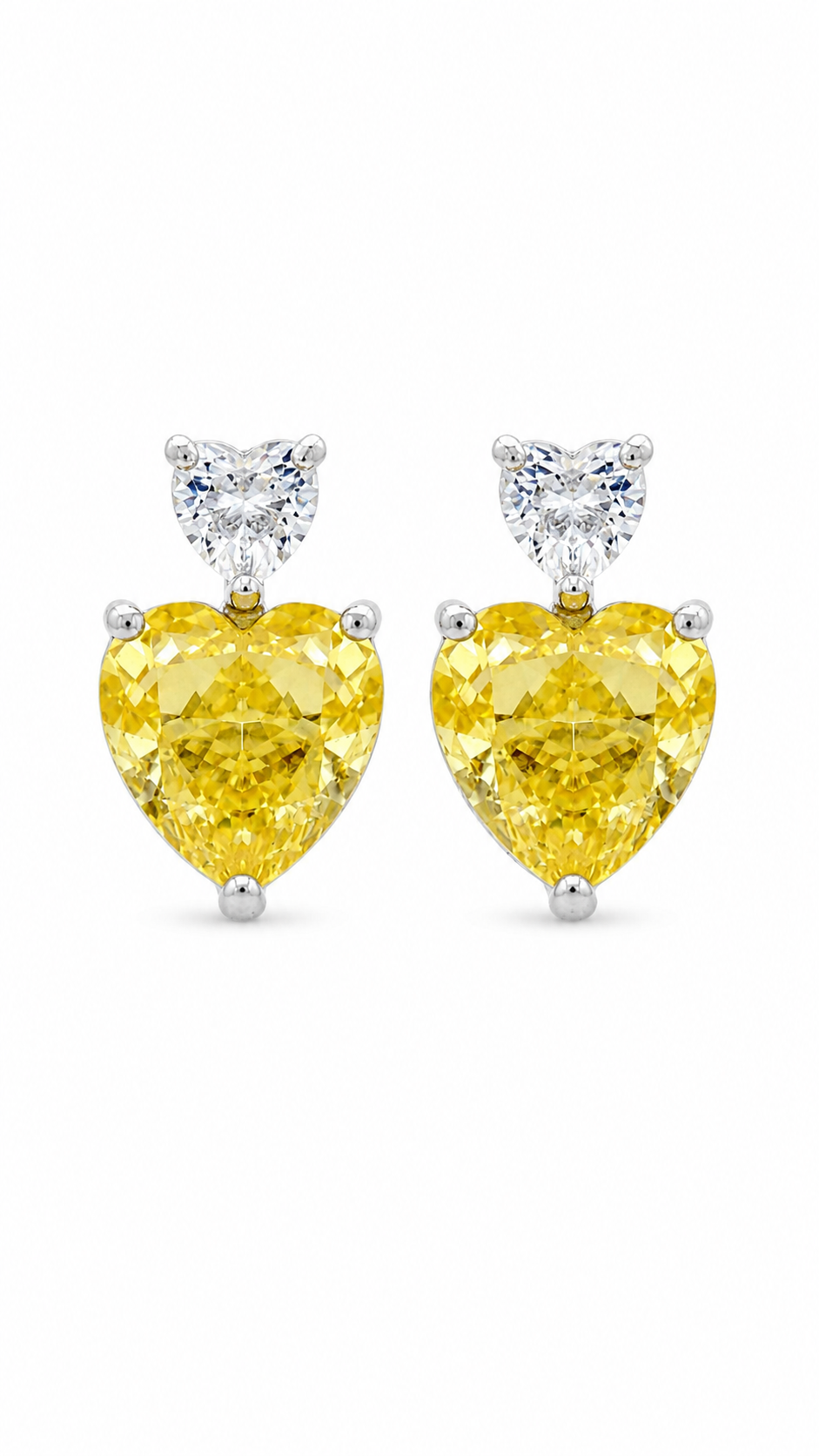 Heart-Cut Yellow Earrings