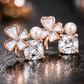 Clover Pearl & Cushion Earrings