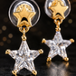Gold Star CZ Drop Earrings