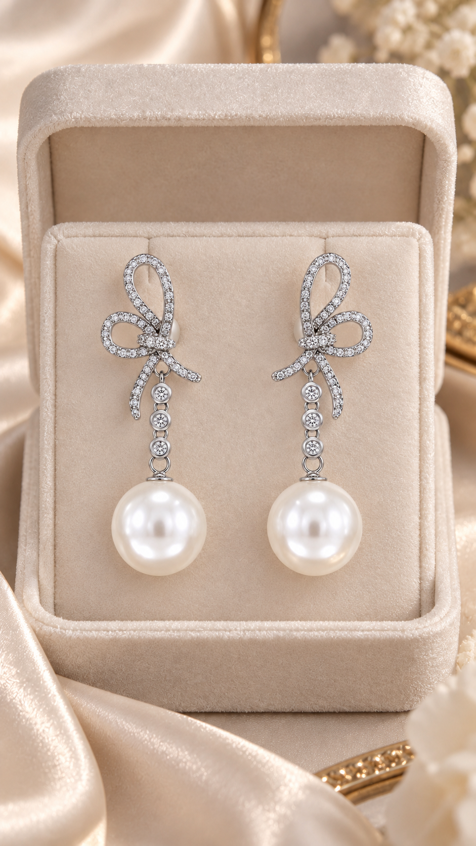 Ribbon Bow Drop Earrings