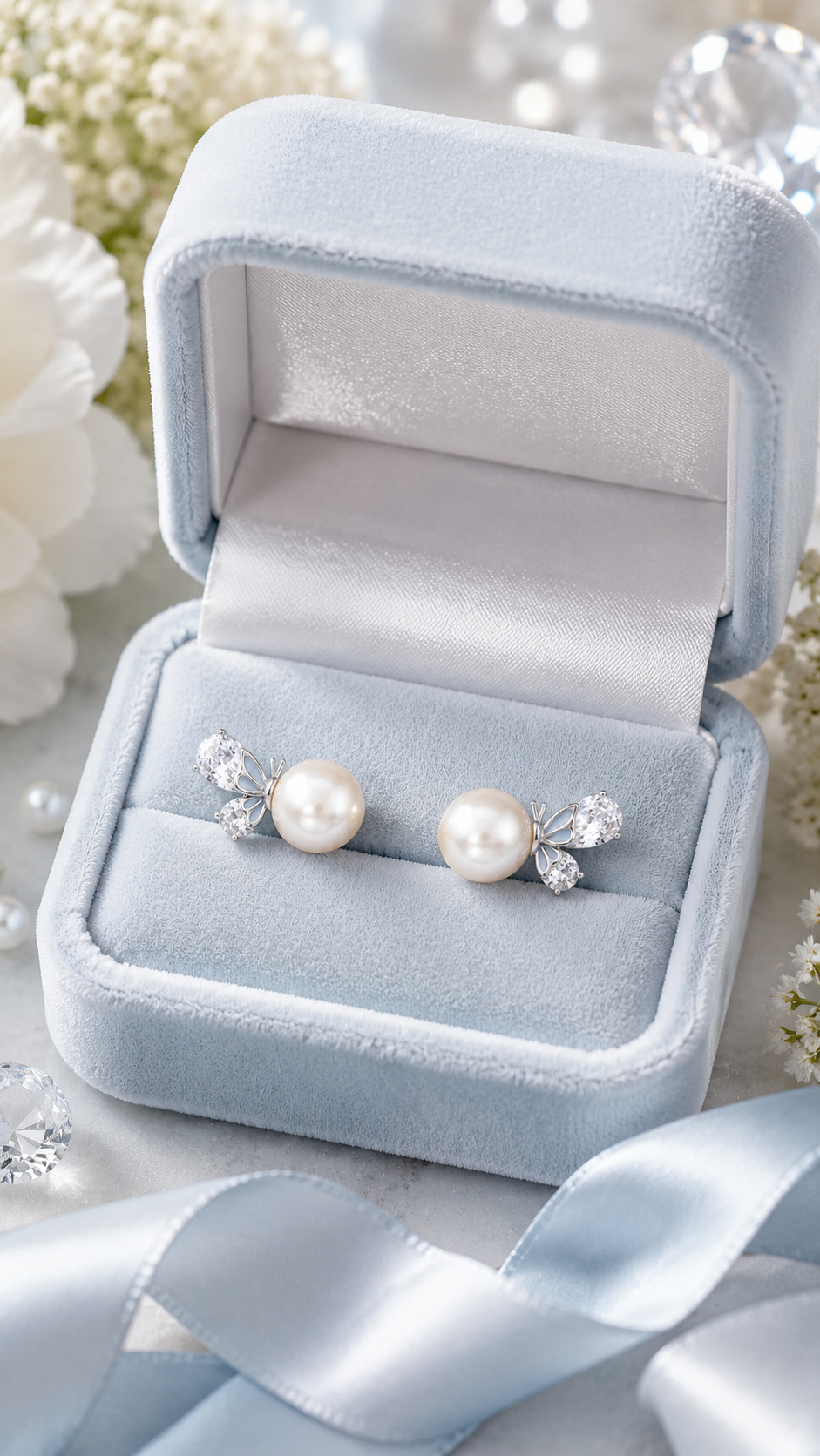 Pearl Butterfly Earrings