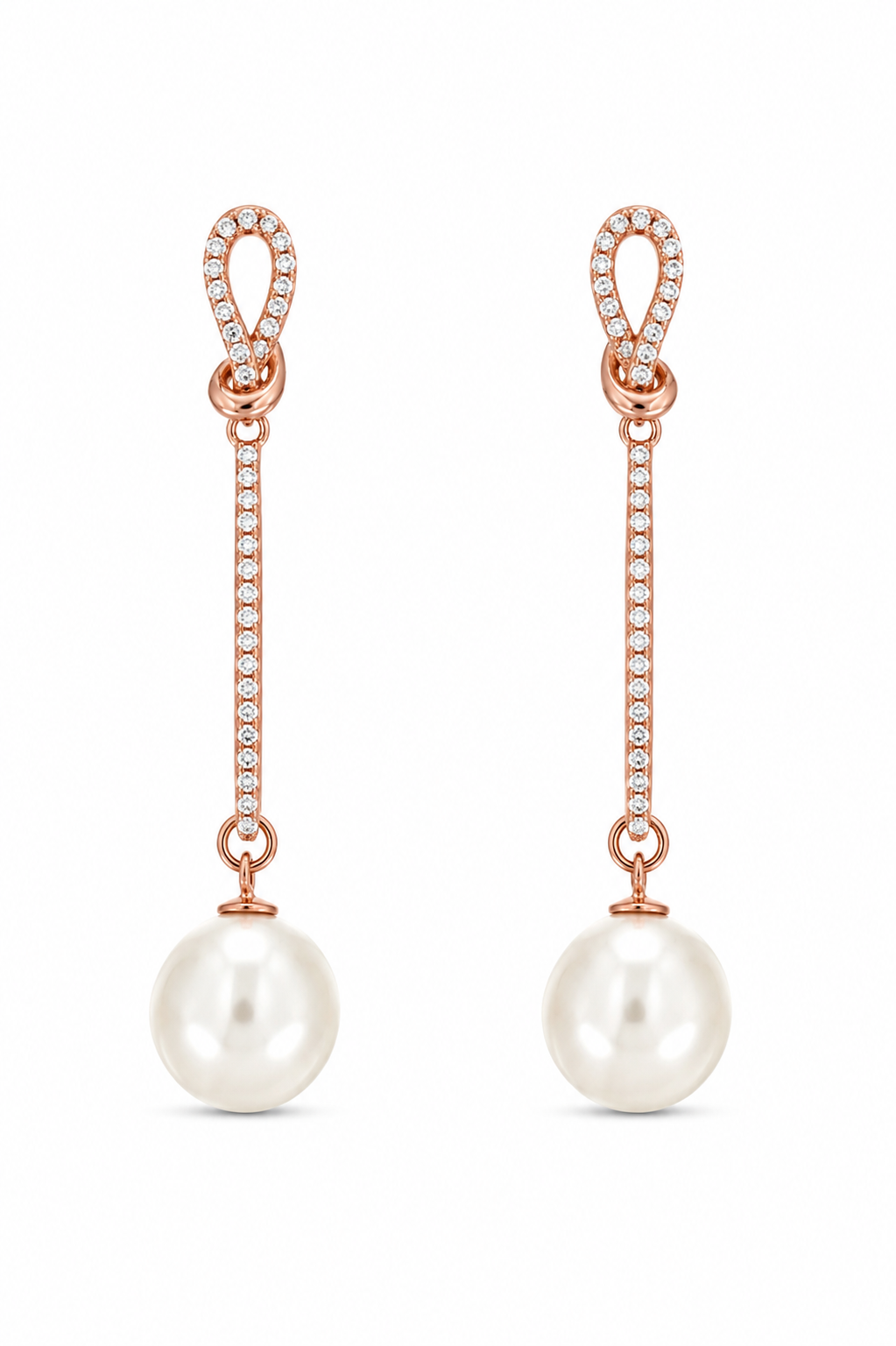 Rose-Gold Pearl Earrings