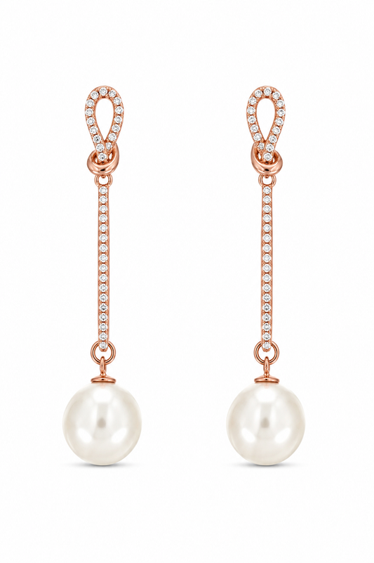 Rose-Gold Pearl Earrings
