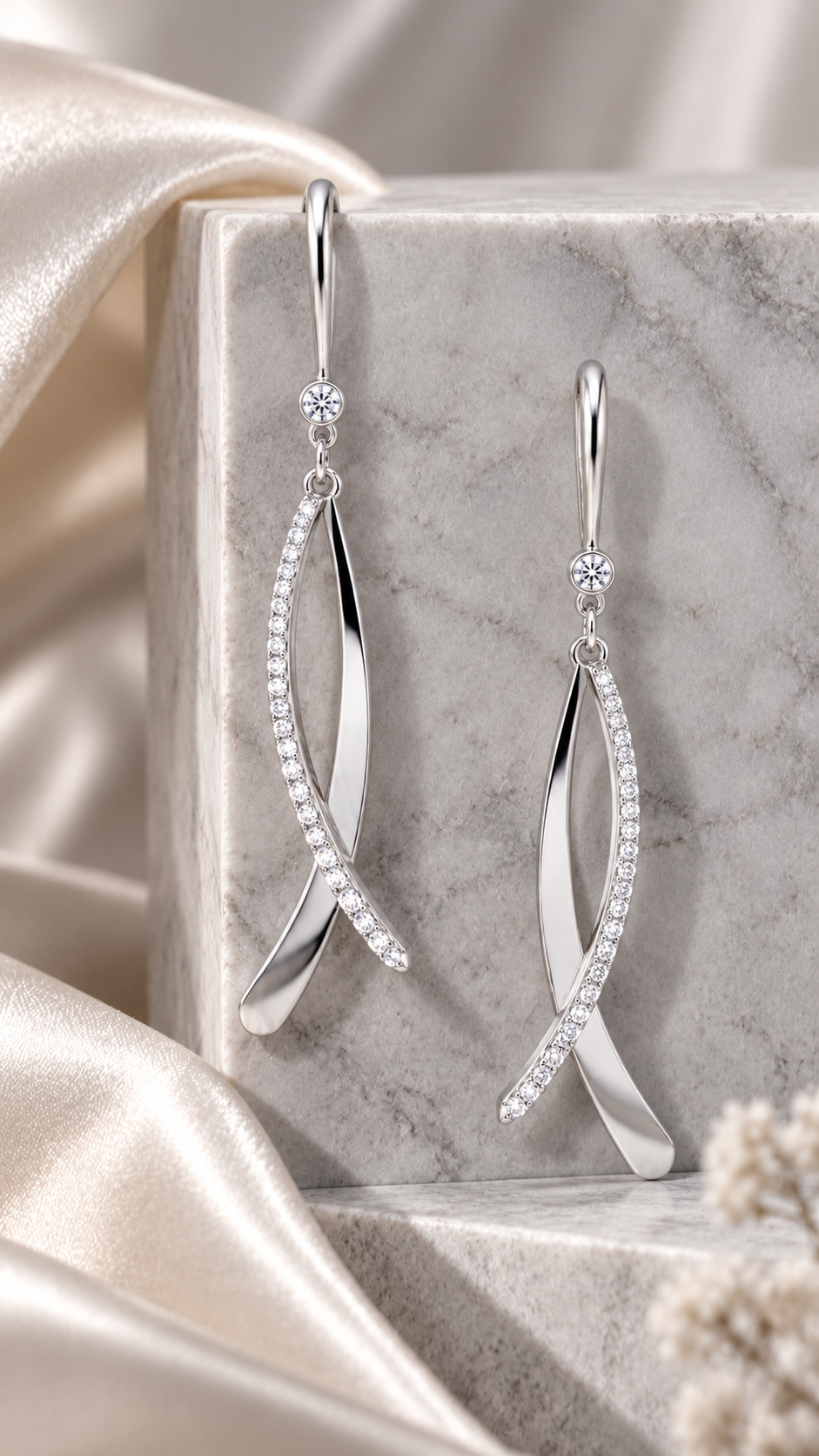Twisted Ribbon Drop Earrings