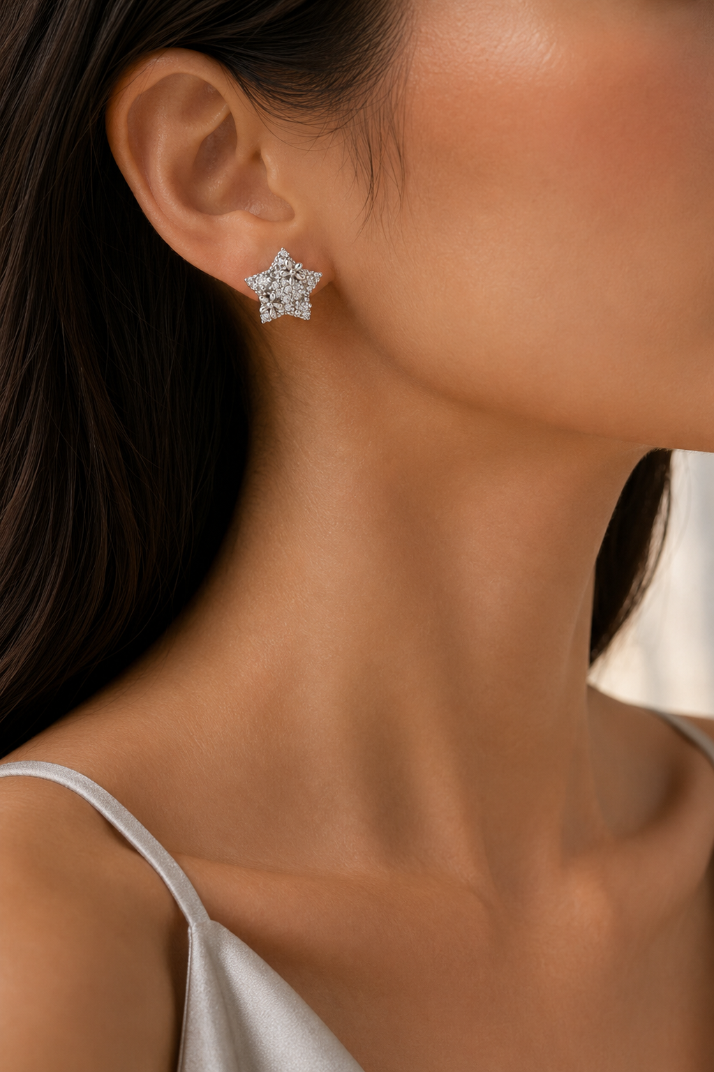 Silver-Tone Star Earrings