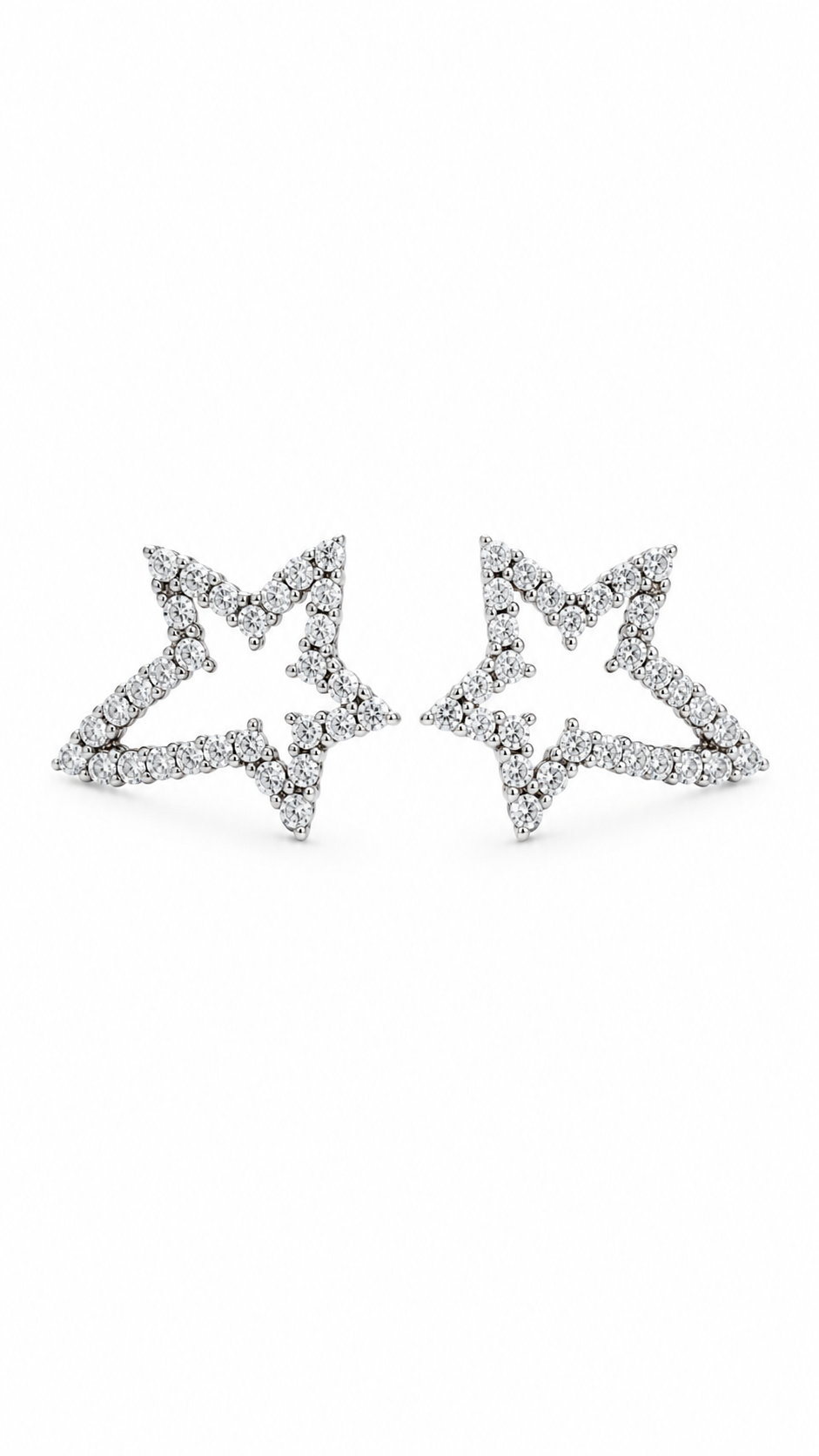Silver-Tone Star Earrings