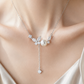 Elegant Pearl & Marquise CZ Drop Necklace