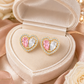 Pink & White Heart Earrings