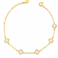 Pearl Five Clover Charm Bracelet