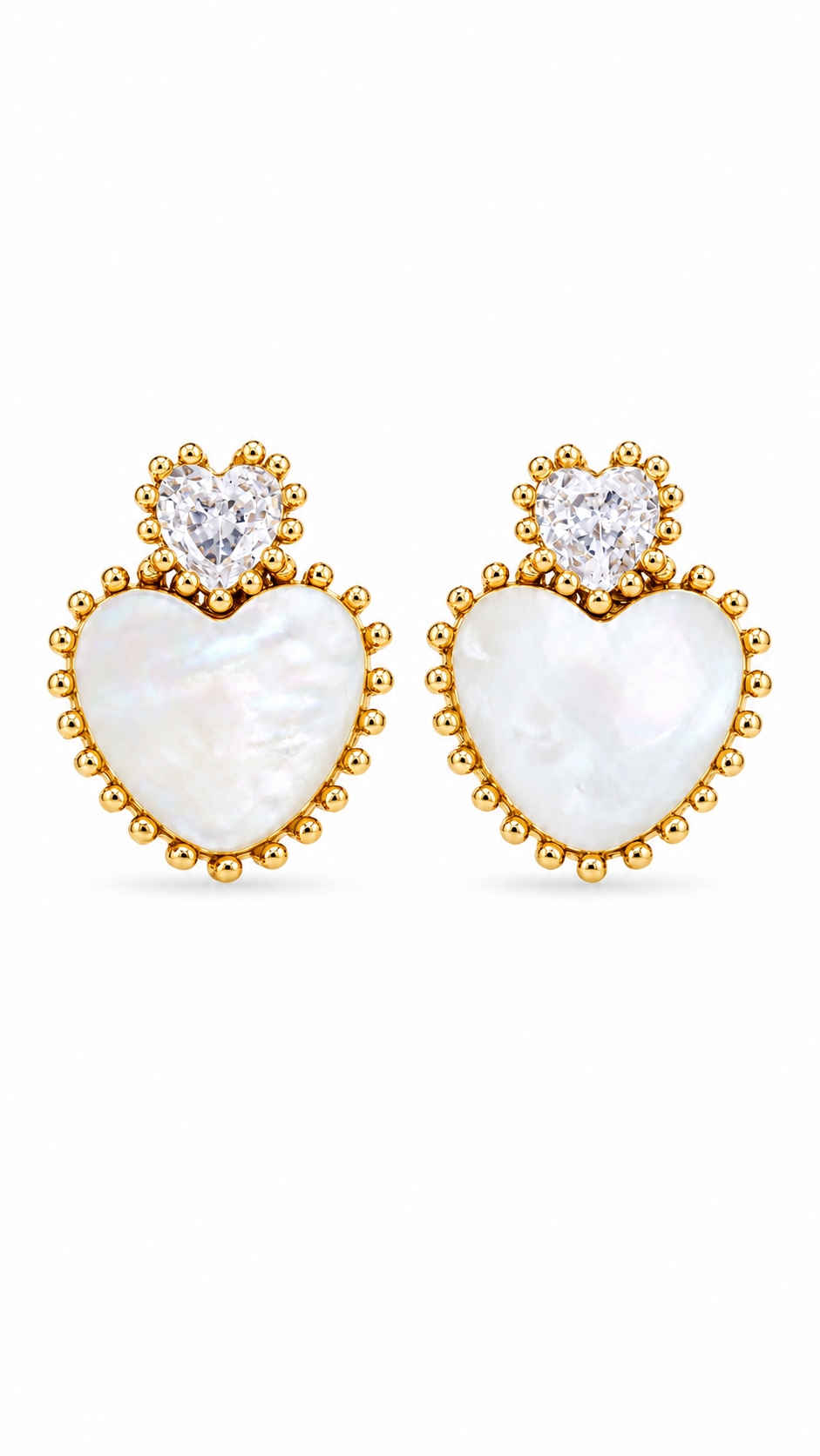 Pearl Heart Earrings
