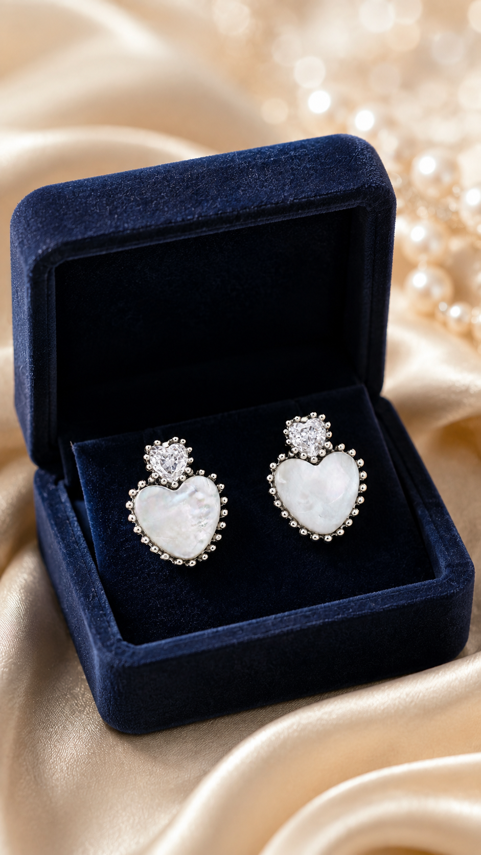 Pearl Heart Earrings
