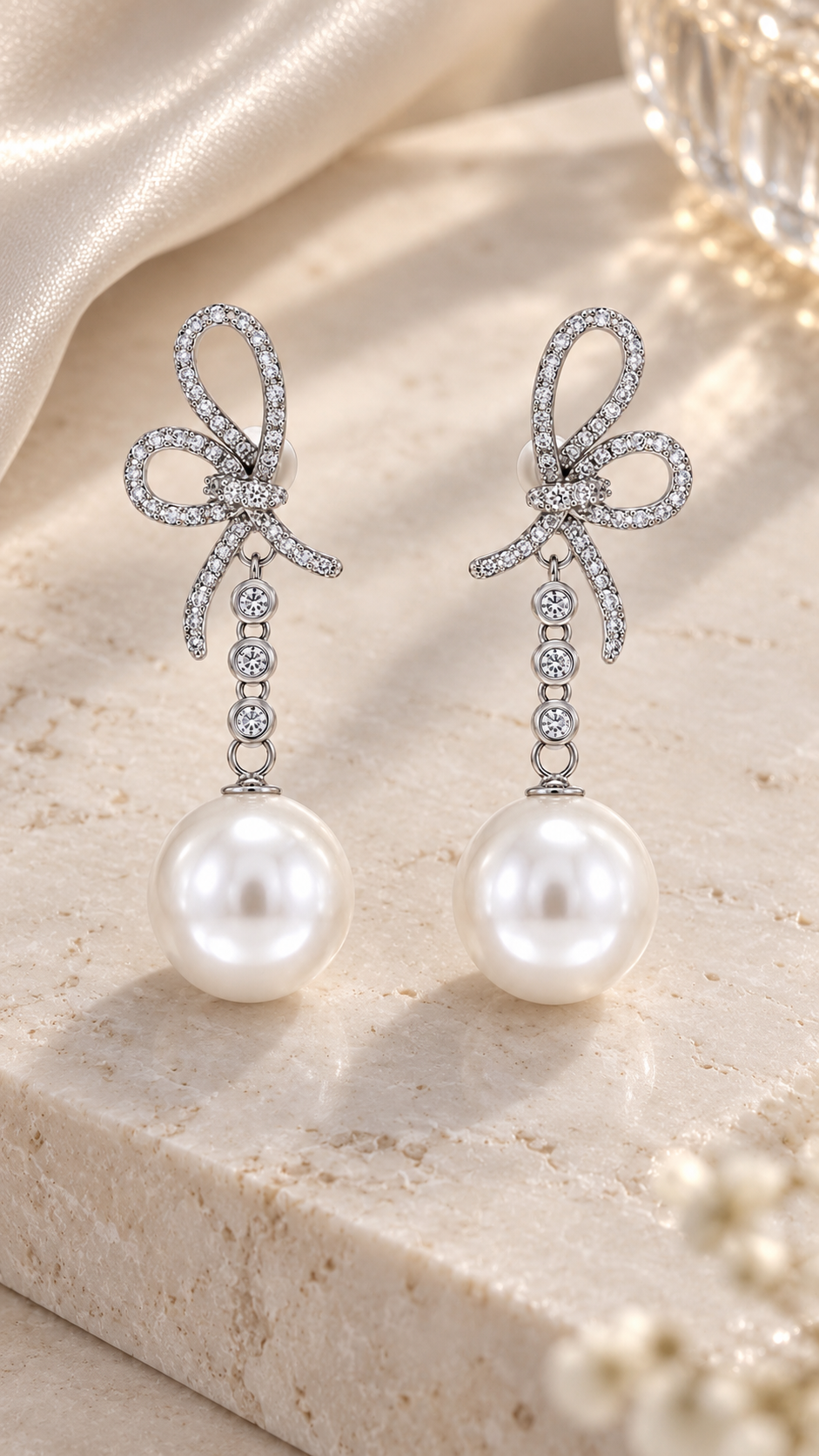 Ribbon Bow Drop Earrings