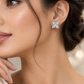 Silver Four-Petal Earrings