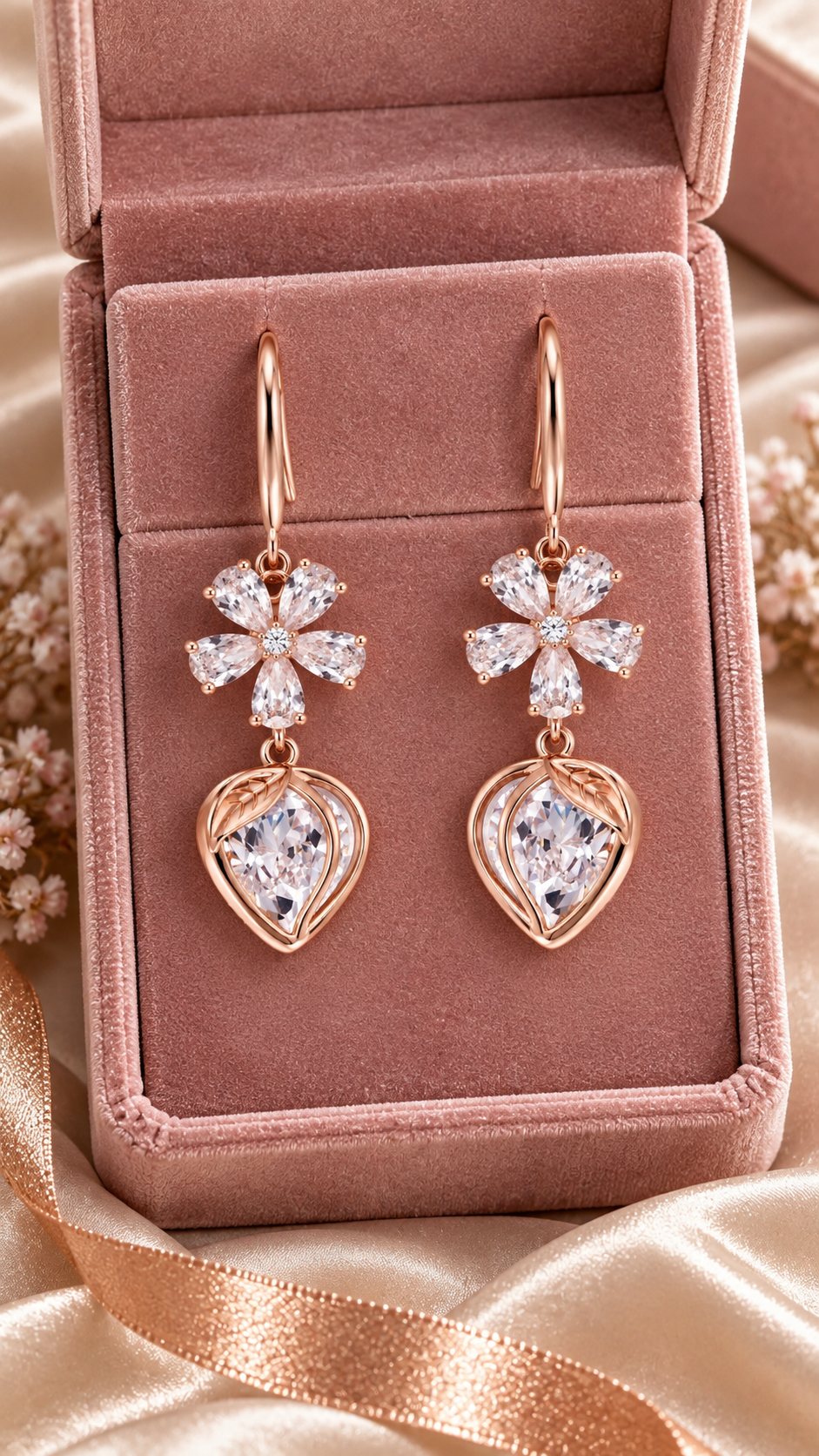 Pear-Cut Drop Earrings