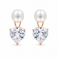 Pearl & Heart-Cut Earrings