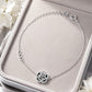 Silver Black Rose CZ Charm Bracelet
