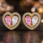 Pink & White Heart Earrings