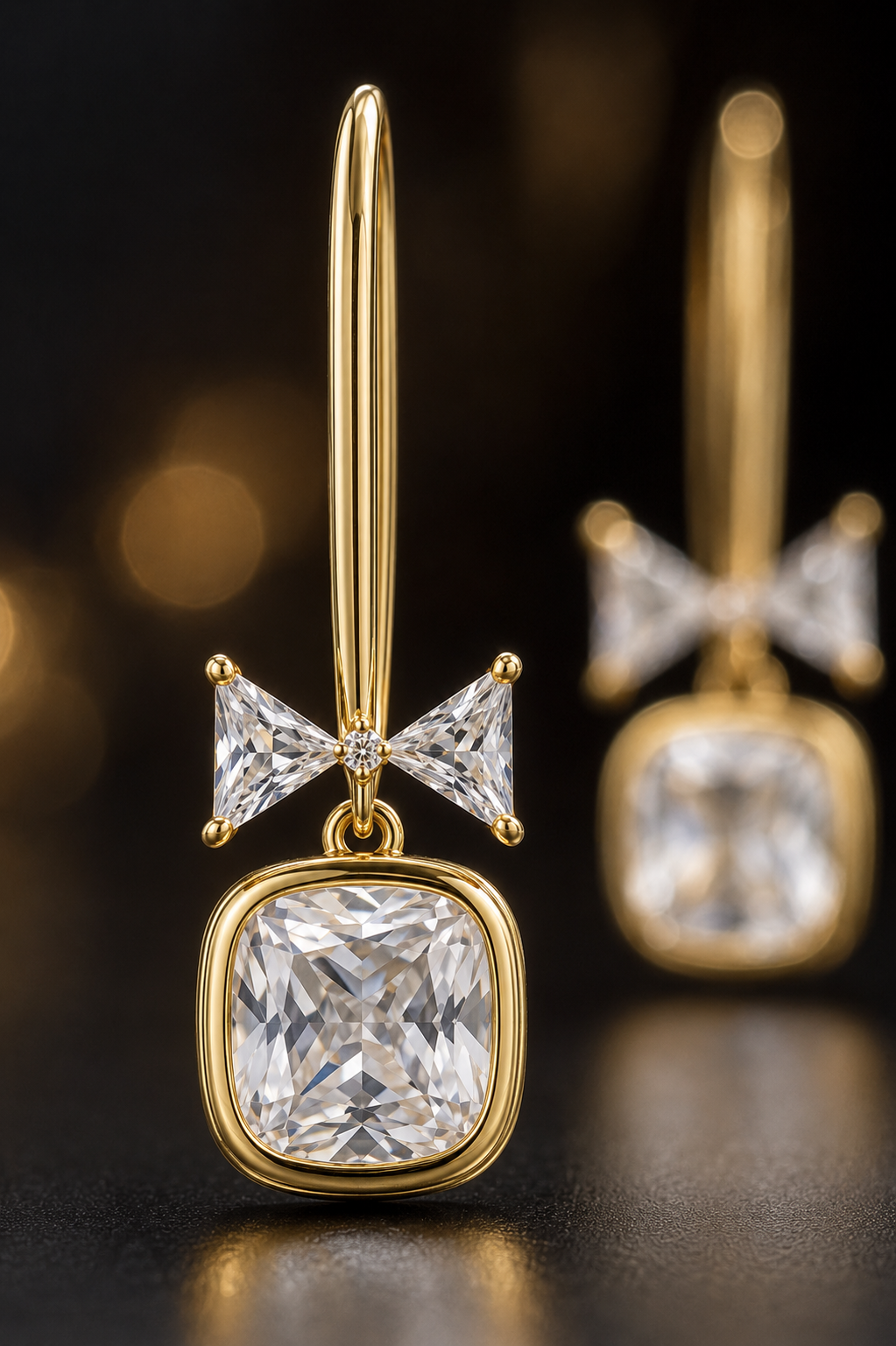 Bow Cushion-Cut Earrings