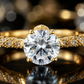 Round Solitaire Filigree Band Ring
