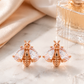 Rose Gold Bee Earrings