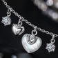 Pearl Heart Dangle Charm Bracelet