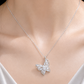 Elegant Silver Butterfly Marquise CZ Pendant Necklace